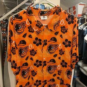 Baltimore Orioles Hawaiian Game-day Button up Collar Shirt - Medium